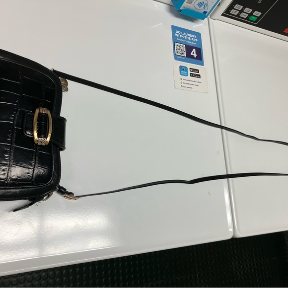 Brighton Crossbody Black Leather Bag Purse Croc Embossed Western Cowgirl Cottage - Picture 14 of 17